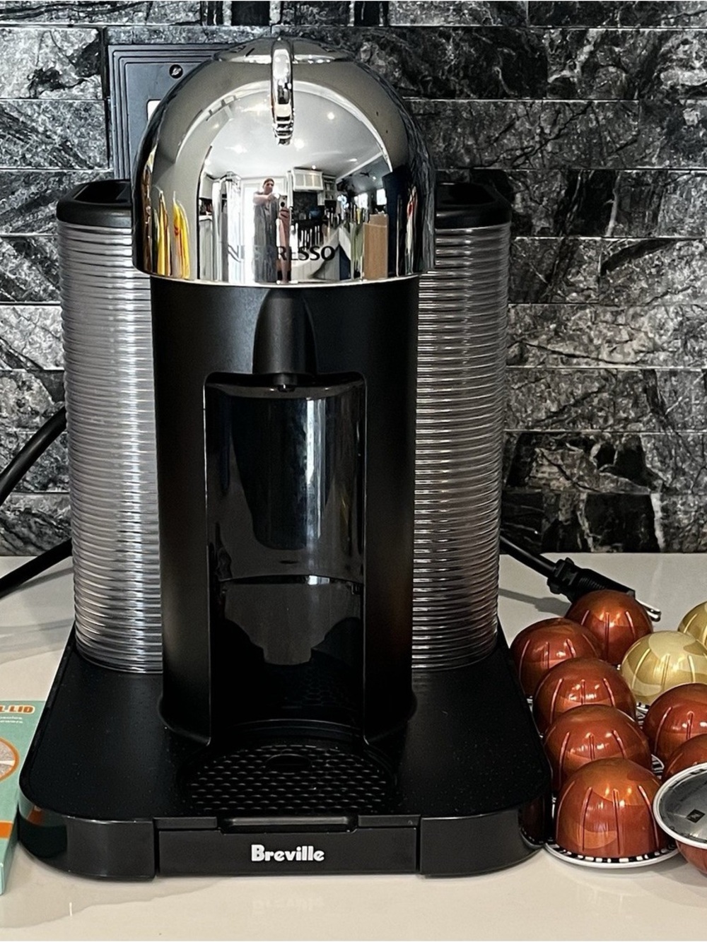 Breville Black and Silver Capsule Espresso Machine